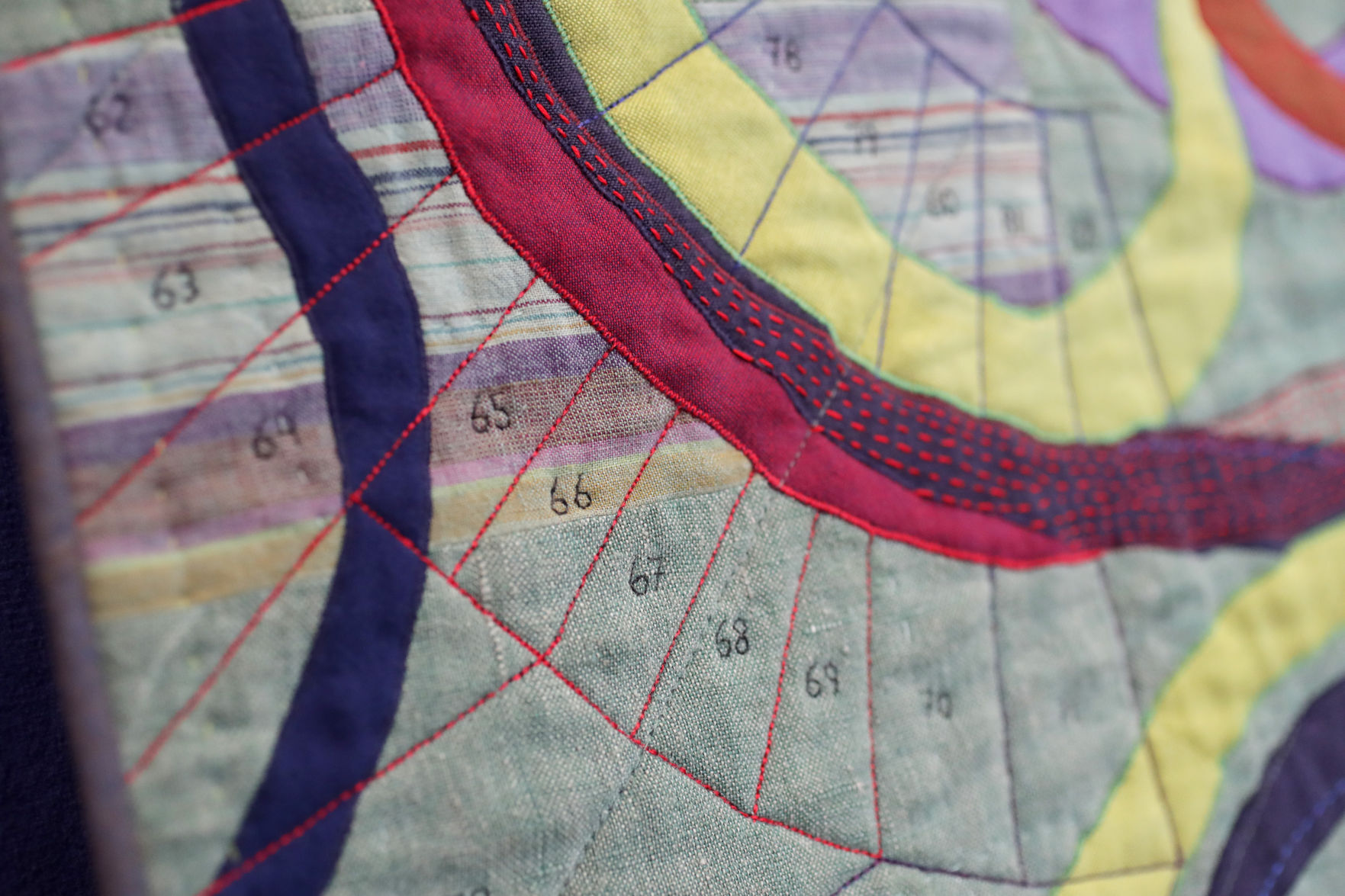 Close-up of textile by Leah Evans